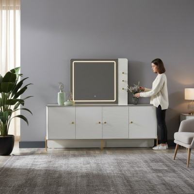 Sideboard Anrichte Luxus Garnitur Kommode Holz Kommoden Modern
