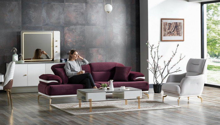 Sofagarnitur 3+1 Sëtzer Fauteuil Garnitur Modern Relax Fauteuil Miwwelen