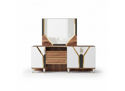 Iwwerdaachschaf Braun Héichglanz Miwwel Holz Luxus Kommode Sideboard Nei