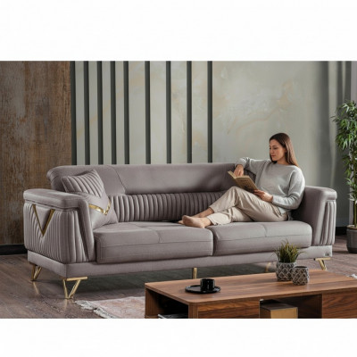 Canapé Couch Këssen 3 Sëtz Textil Couchë Wohnzimmer Luxus Canapé 3er
