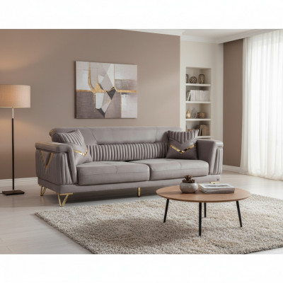 Canapé Couch Këssen 3 Sëtz Textil Couchë Wohnzimmer Luxus Canapé 3er