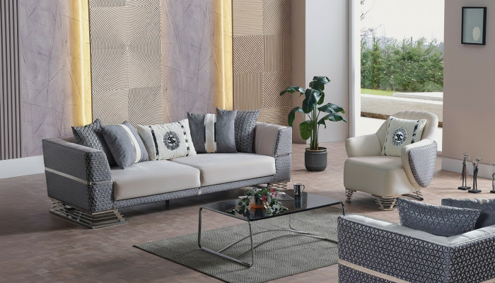 Sofagarnitur 3+1 Sëtz Sessel Garnitur Modern Relax Sessel Miwwel Nei