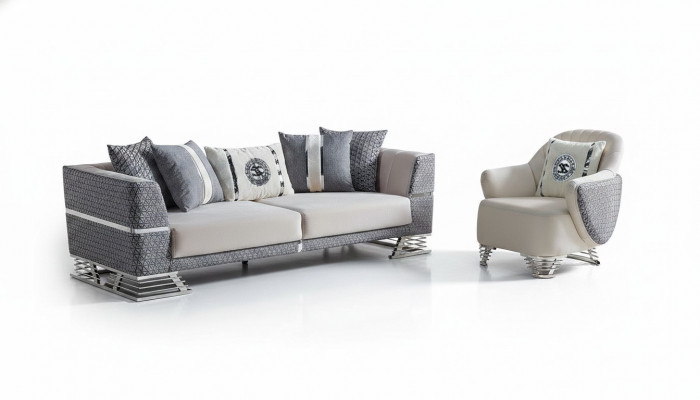 Sofagarnitur 3+1 Sëtz Sessel Garnitur Modern Relax Sessel Miwwel Nei