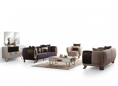 Prestigeträchtegt 3+3+1 Wunnzëmmer Garnitur Wunnzëmmer Set zwou Sofas an e Sëtz nei