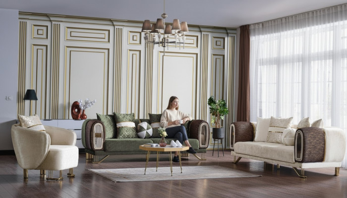 Designer Sofasëtzkombinatioun 3+3+1 Sëtzer Couch Polster Nei Sëtzkombinatioun Set