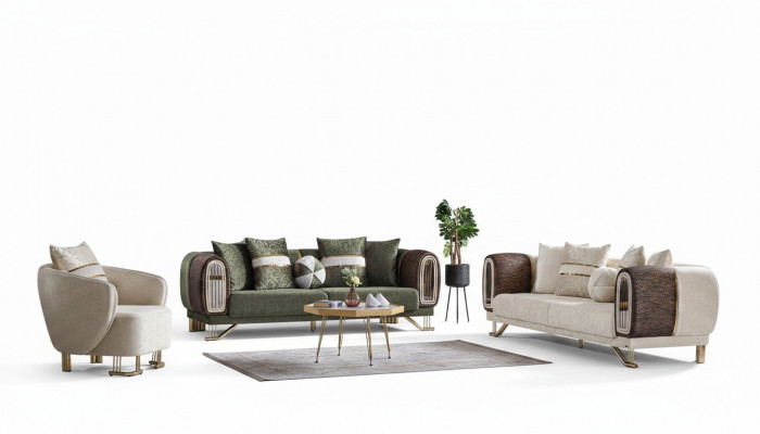Designer Sofasëtzkombinatioun 3+3+1 Sëtzer Couch Polster Nei Sëtzkombinatioun Set