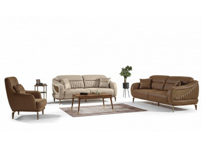 Sofa-Kompositioun 3+3+1 Sëtzer Modern Relax Still Modern Stil 3 Deeler Luxus Wunnzëmmer