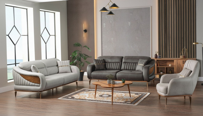 Sofagarnitur 3+3+1 Sëtzer Modern Relax Sëtz Modern Stil 3tlg Luxus Wunnzëmmer Nei