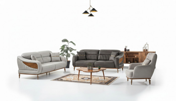 Sofagarnitur 3+3+1 Sëtzer Modern Relax Sëtz Modern Stil 3tlg Luxus Wunnzëmmer Nei