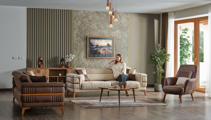 Designer Sofagarnitur 3+3+1 Sëtzer Canapé Këssen Sëtzgrupp Set Luxus Neien