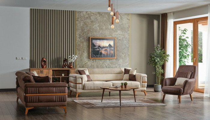 Designer Sofagarnitur 3+3+1 Sëtzer Canapé Këssen Sëtzgrupp Set Luxus Neien