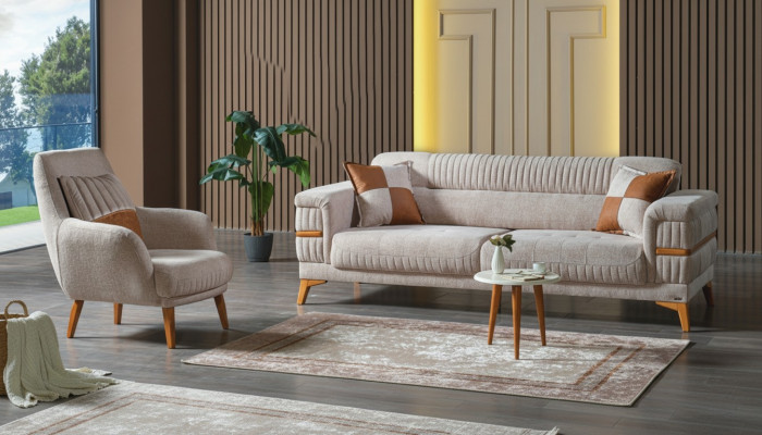 Sëtzgrupp 3+1 Sëtzer Modern Relax Still Modern Stil 2dësch Stéck Luxus Wunnzëmmer