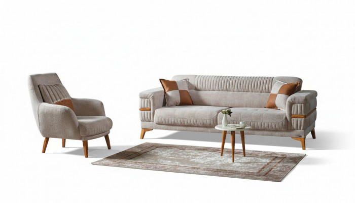 Sëtzgrupp 3+1 Sëtzer Modern Relax Still Modern Stil 2dësch Stéck Luxus Wunnzëmmer