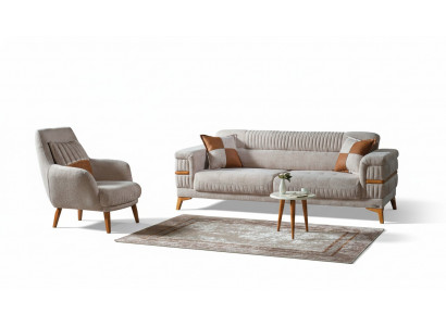 Sëtzgrupp 3+1 Sëtzer Modern Relax Still Modern Stil 2dësch Stéck Luxus Wunnzëmmer