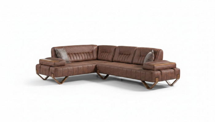 Ecksofa Wunnlandschaft Faarf Braun L-Form Sofa Nei Wunnzëmmer Ecksofa Luxus Nei