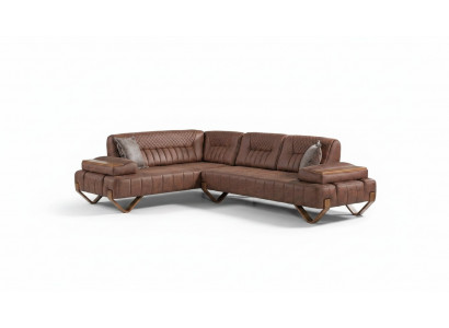Ecksofa Wunnlandschaft Faarf Braun L-Form Sofa Nei Wunnzëmmer Ecksofa Luxus Nei
