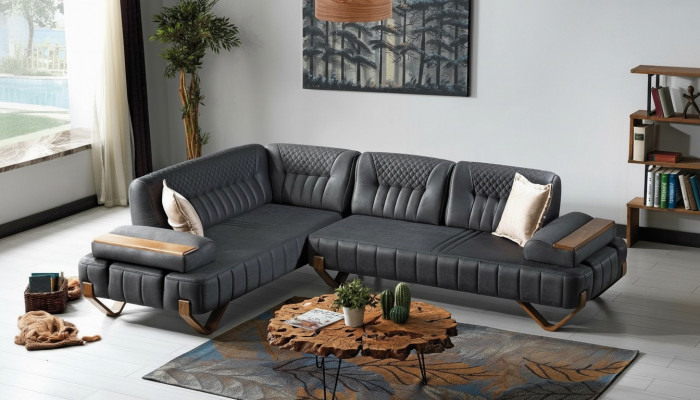 Eck-Couch a L-Form Textil Ecksofa Sofa Polster Premium Canapé L-Form Modern Nei