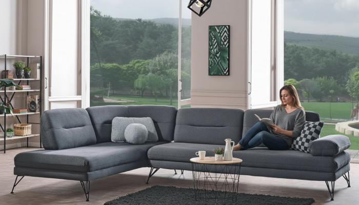 Ecksofa L-Form Textil Eckcouch Sofa Polster Premium Couch L-Form Modern