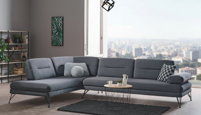 Ecksofa L-Form Textil Eckcouch Sofa Polster Premium Couch L-Form Modern