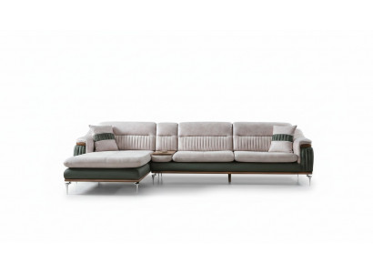 Wunnlandschaft Eckcouch L-Form Couch Sëtz Polstersofa Luxus Miwwelen Sofas modern