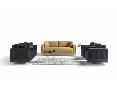 Sëtzgarnitur 3+2+1+1 Sëtzer Textil Modern Komplett Fotell Sofa 3 Sëtzer Luxus