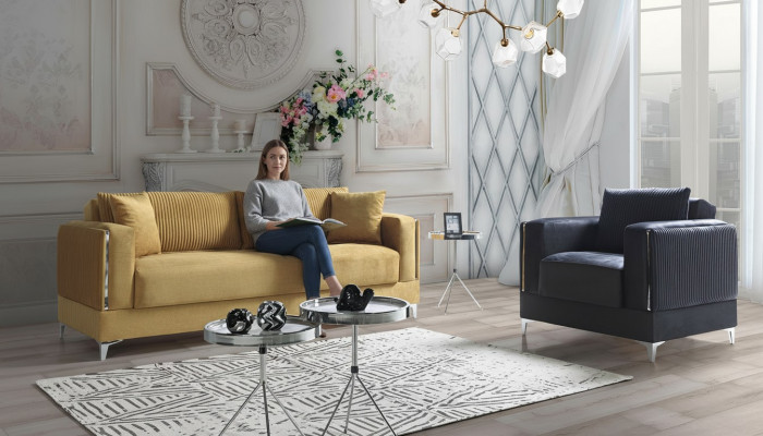 Soffagarnitur 3+1 Sëtz Modern Relax Fotell Modernen Stil 2 Stéck Luxus Nei Wunnzëmmer Nei