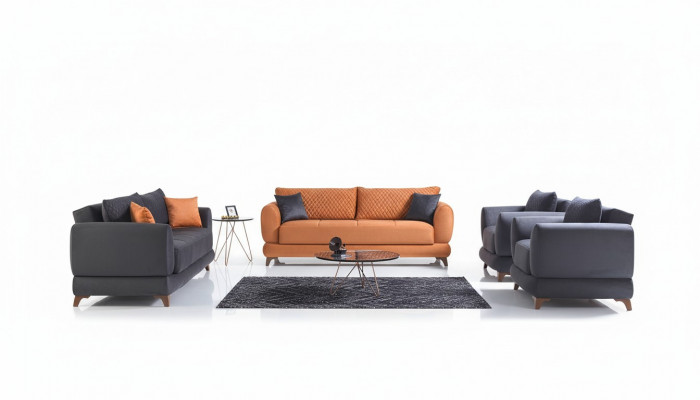 Sofasett 3+2+1+1 Holz Wunnzëmmer Luxus Sofa Modern Stoff Komplett