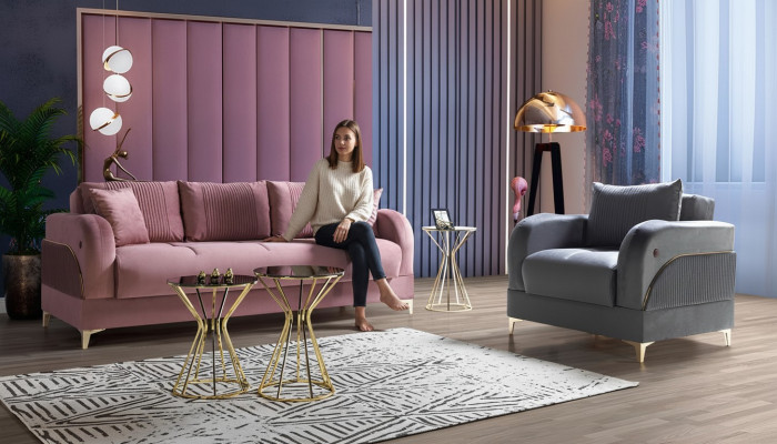 Sofa-Garnitur 3+1 Sëtzer Modern Relax Fauteuil Stil 2tlg Luxus Wunnzëmmer Miwwelen