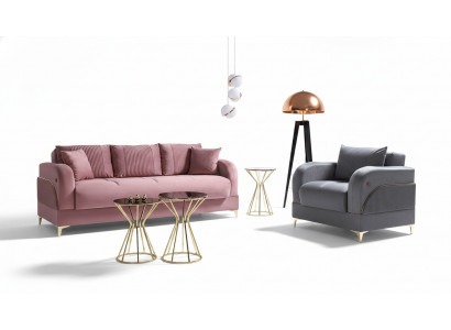 Sofa-Garnitur 3+1 Sëtzer Modern Relax Fauteuil Stil 2tlg Luxus Wunnzëmmer Miwwelen