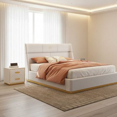 Designer-Bett Schlofzëmmer Duebelbett Better Luxus Polster Hotel Nei