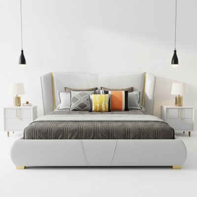 Bett Këssen Design Luxus Duebel Hotel Better Schlof Zëmmer Holz Miwwelen