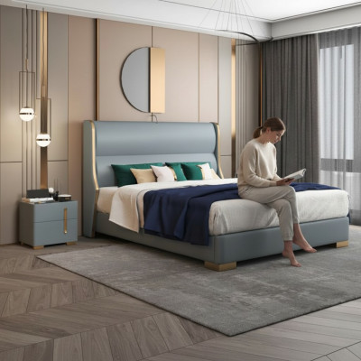 Bett Duebel Schlof Zëmmer Holz 180x200cm Bett Polster Design Luxus