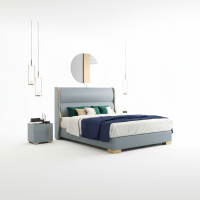 Bett Duebel Schlof Zëmmer Holz 180x200cm Bett Polster Design Luxus