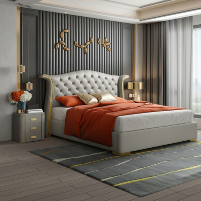 Chesterfield Duebelbett Schlofzëmmer Polster Luxus Better 180x200cm