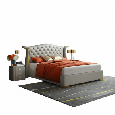 Chesterfield Duebelbett Schlofzëmmer Polster Luxus Better 180x200cm