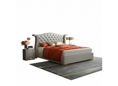 Chesterfield Duebelbett Schlofzëmmer Polster Luxus Better 180x200cm