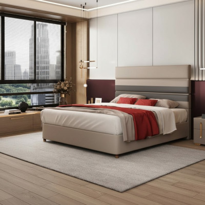 Moderne Design-Bett 180x200 aus Kënschtlieder Duebelbett Schlofzëmmer Hotel