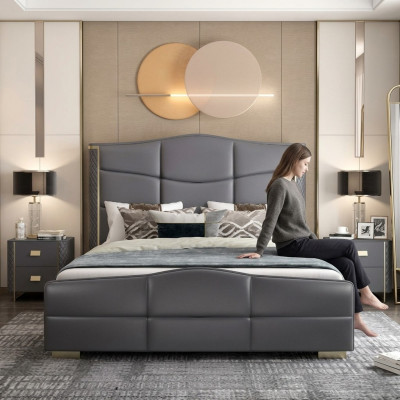 Duebelt Design Bett Modernes Hotel Luxus Schlofzëmmer Miwwel Bettrahmen