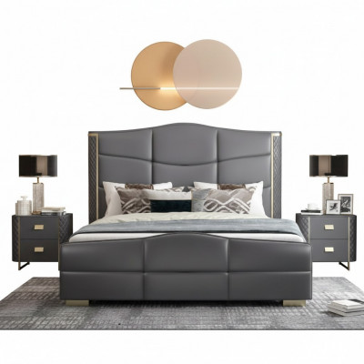 Duebelt Design Bett Modernes Hotel Luxus Schlofzëmmer Miwwel Bettrahmen
