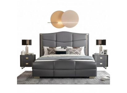 Duebelt Design Bett Modernes Hotel Luxus Schlofzëmmer Miwwel Bettrahmen