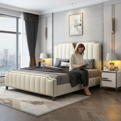 Duebelbett Schlofkummer Better Luxus Duebel Bett Beig Dekor Miwwelen