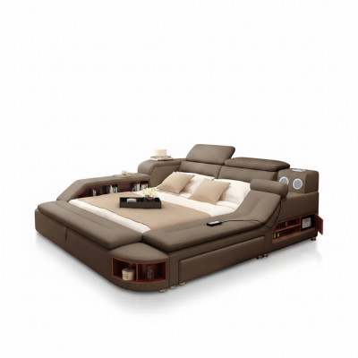 Luxe Bett 180x200 Multifunktion Schlofzëmmer Leif Regaler Nei