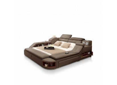 Luxe Bett 180x200 Multifunktion Schlofzëmmer Leif Regaler Nei