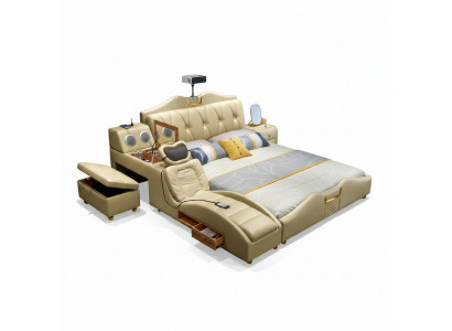Designbett beige Hotelkappwëll 180x200 multifunktionell Regal Better nei