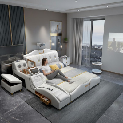 Multifunktiounsbett Luxus Design Better Duebel Regal 180x200cm Neit