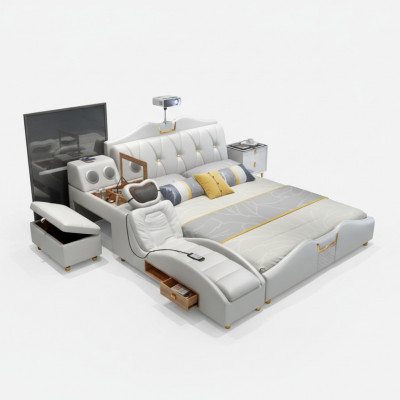 Multifunktiounsbett Luxus Design Better Duebel Regal 180x200cm Neit