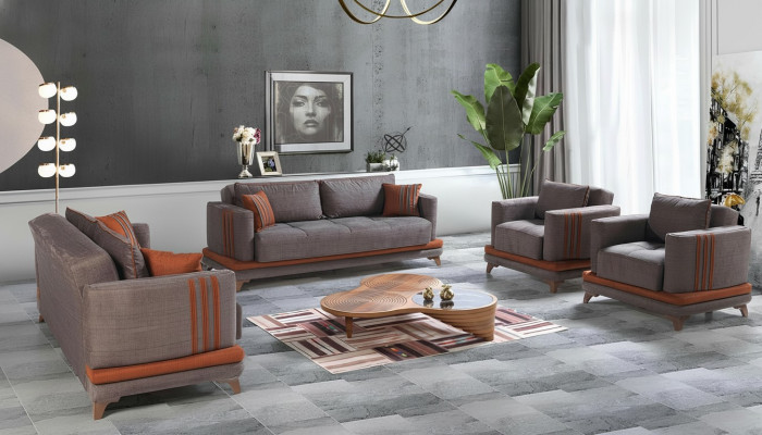 Design Modern Wunnzëmmer Set Sofagarnitur 3+2+1+1 Gro Wunnzëmmer Miwwelset