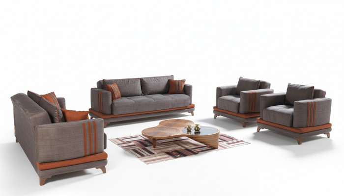 Design Modern Wunnzëmmer Set Sofagarnitur 3+2+1+1 Gro Wunnzëmmer Miwwelset