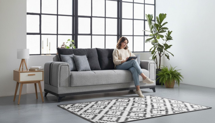 Wunnzëmmer Luxus Sofa 3 Sëtz Relax Sofas Modern Gro Relax 3 Sëtz Couchen