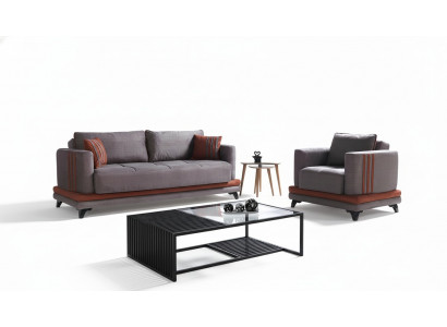Sofagarnitur 3+1 Sëtzer Textil Holz Sofa 3 Sëtzer Modern Sëtz Komplett Set Nei EU